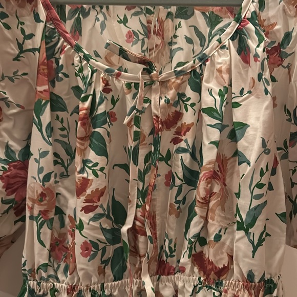 Anthropologie Somerset Green and Pink Floral Maxi Dress - Picture 4 of 8